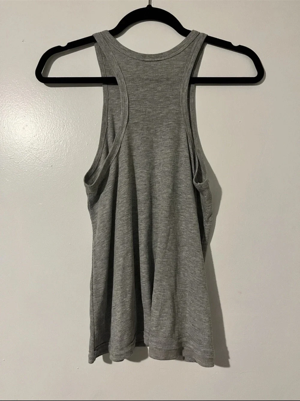 Free People Heather Gray Ribbed High-Neck Tank